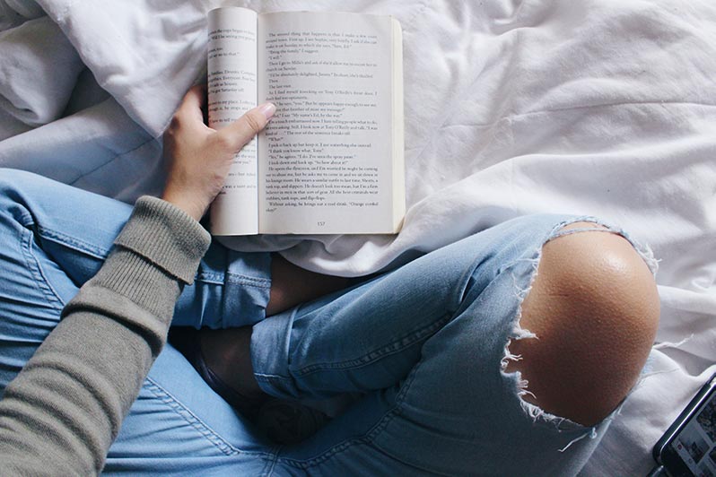 Reading in bed 