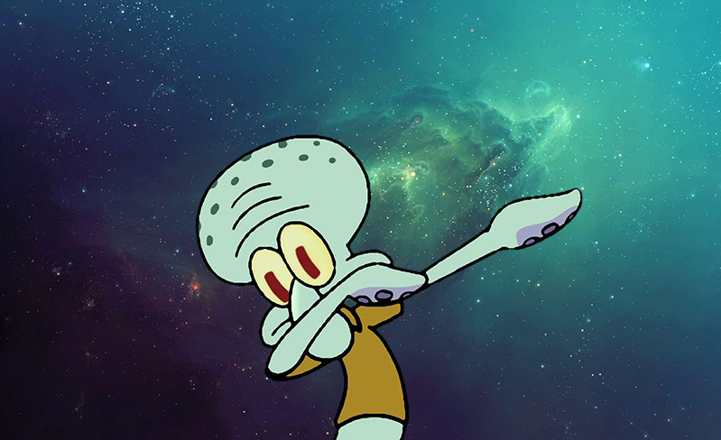 dabbing squidward spongebob