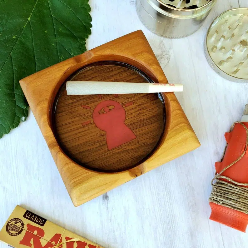 cool wooden ashtray
