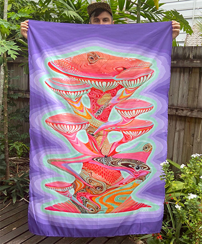 psychedelic mushroom tapestry