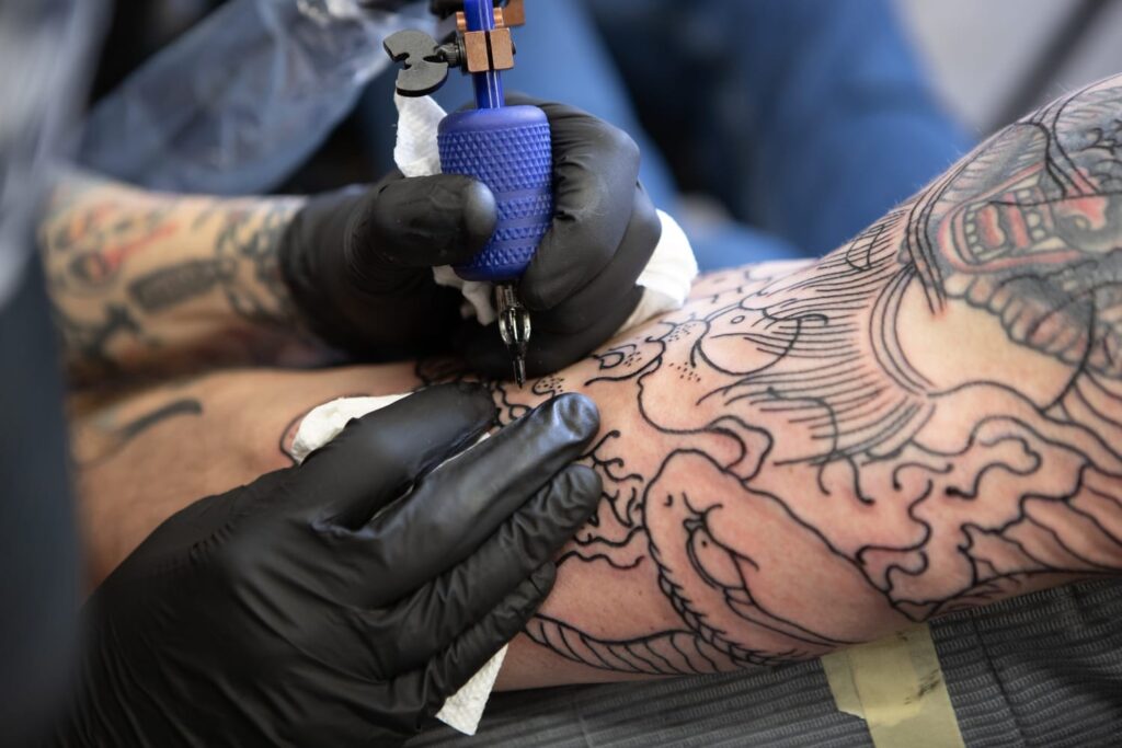tattoo in progress