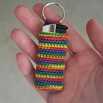 crochet lighter keychain