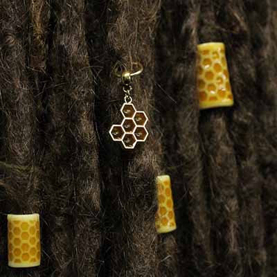 honey dreadlock bead