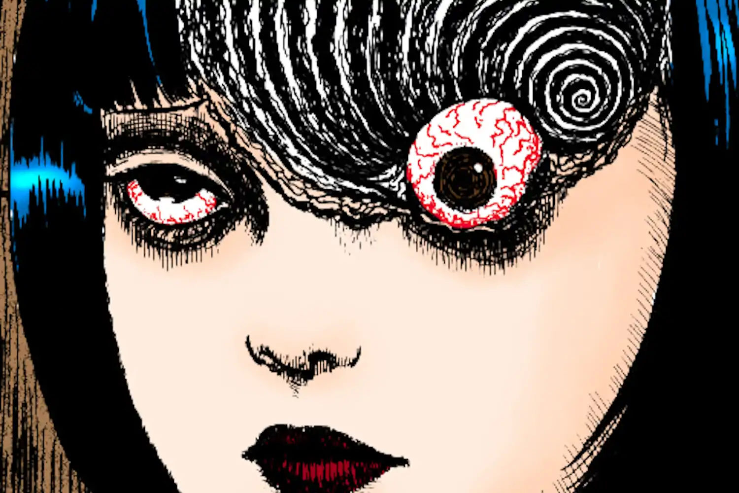 A still from Junji Ito's Uzumaki manga recolored by Enigmata the Hated