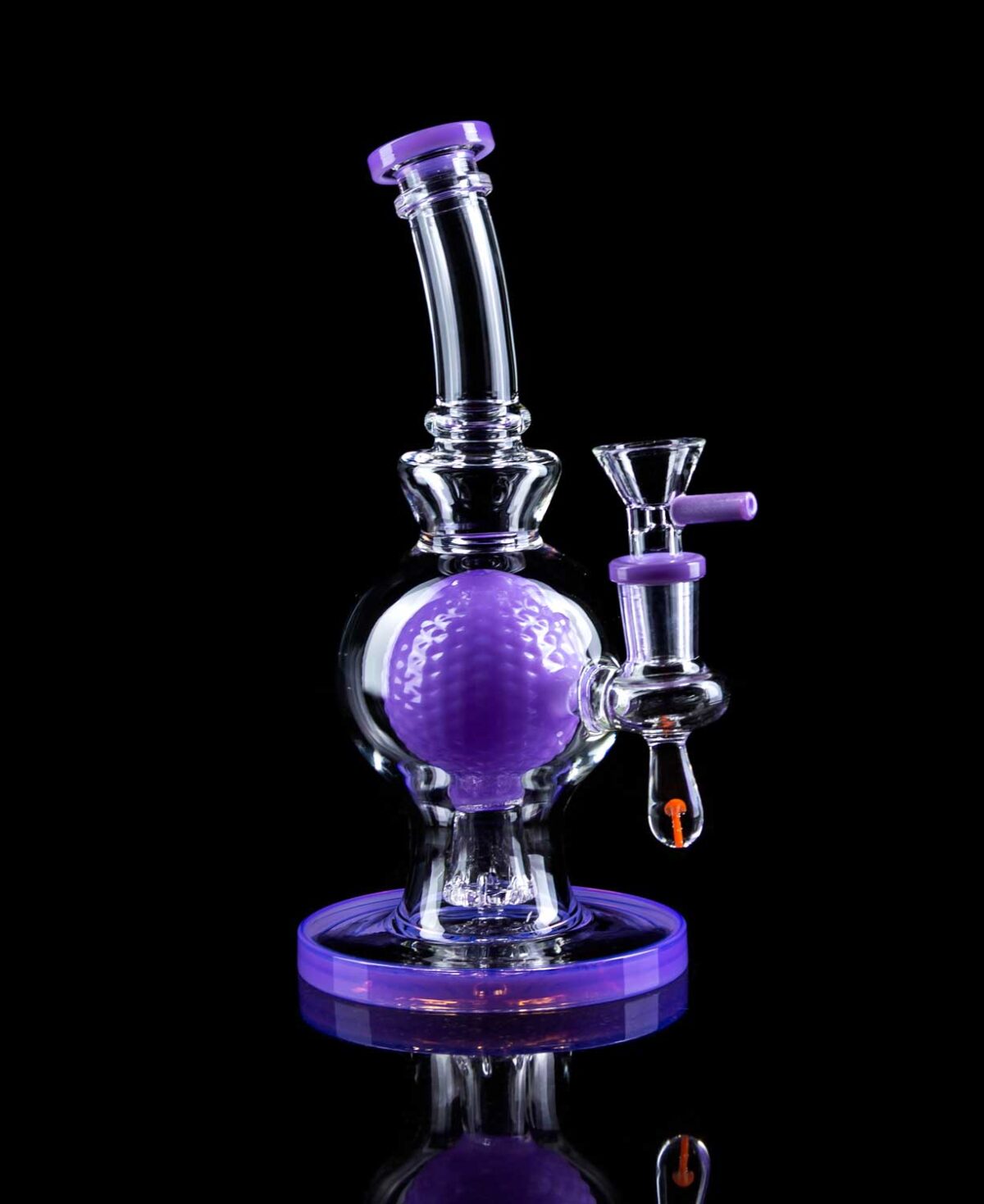purple bongs with ball percolator and mushroom marble