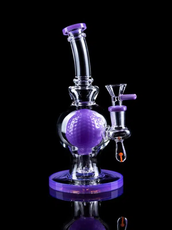 purple bongs with ball percolator and mushroom marble