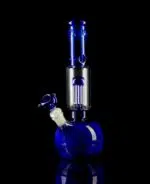 blue bong with jellyfish perc and ice pinch