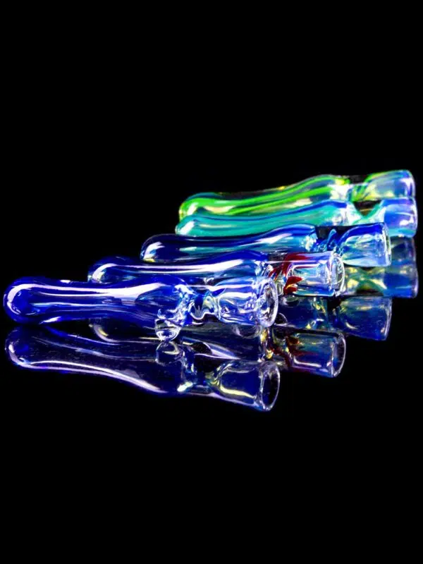 Swirl Glass Chillum Pipe with Feet • 4"