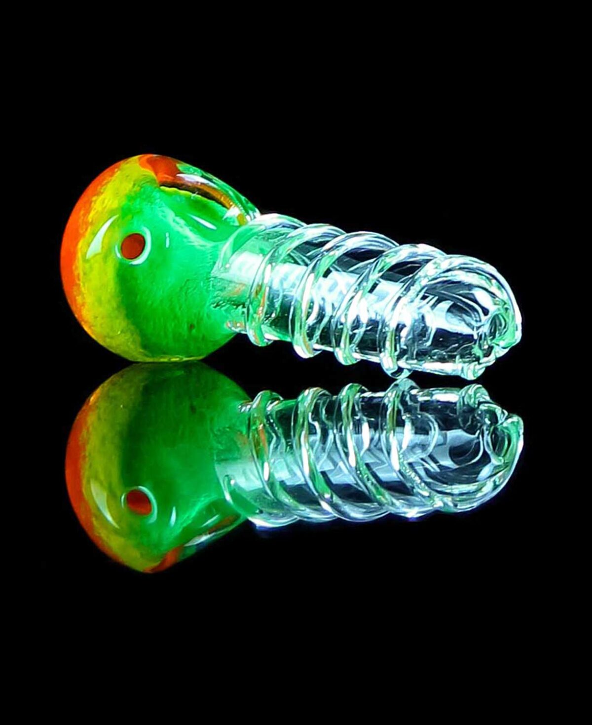 glass rasta pipe with twisted textured handle