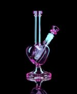 heart bong with diffused downstem for silky smooth tokes
