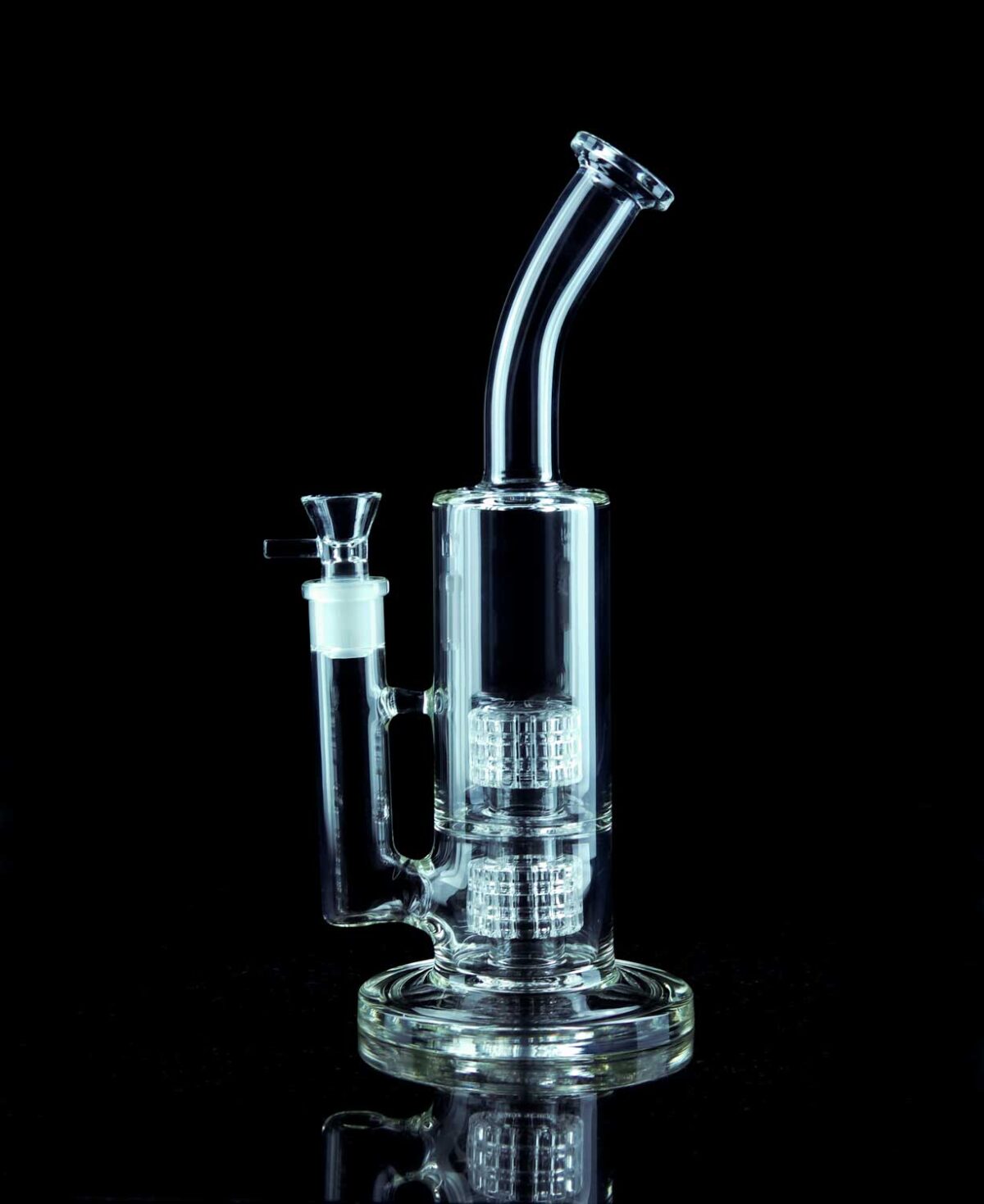 matrix percolator bong with fixed downstem and funnel bong bowl piece