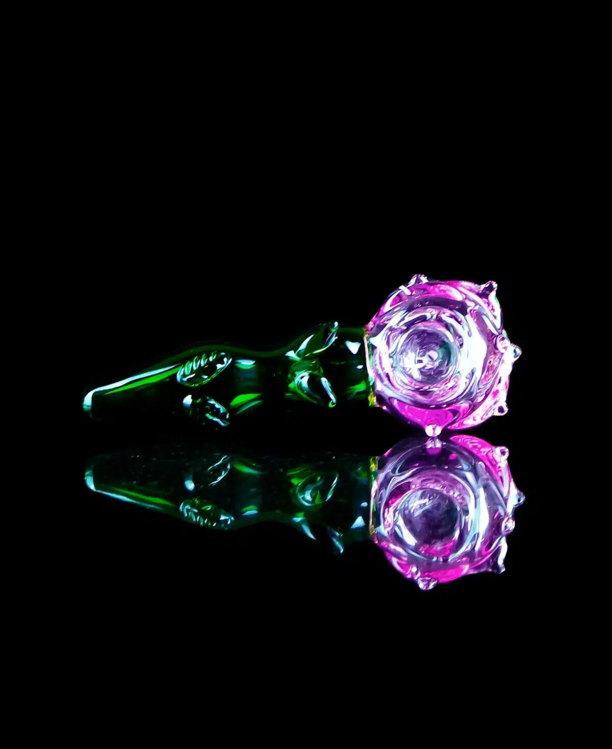 pink rose pipe with green stem