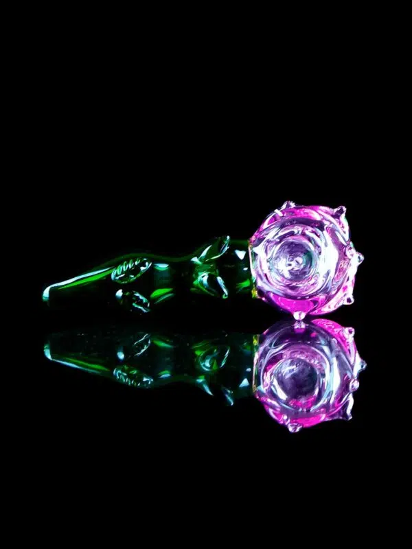 pink rose pipe with green stem