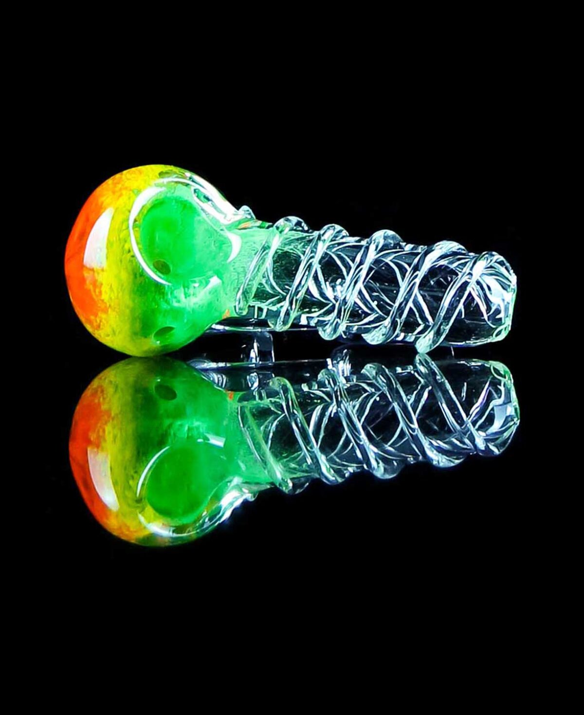 rasta colored pipes made from borosilicate glass