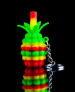 rasta pineapple pipe keychain made from food grade silicone