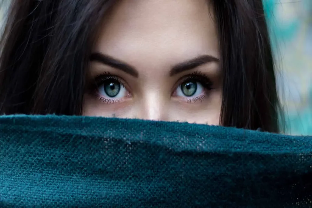 woman with blue eyes