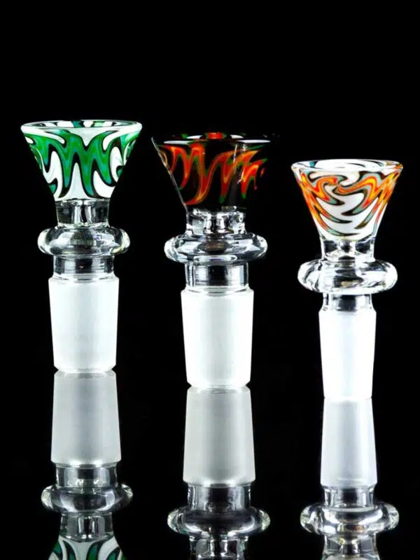 Swirl Thick Glass Bong Bowl Piece - 14 or 18mm