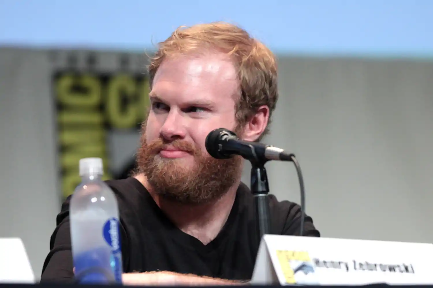 Your Pretty Face is Going to Hell star Henry Zebrowski at a Comic Con panel in 2015