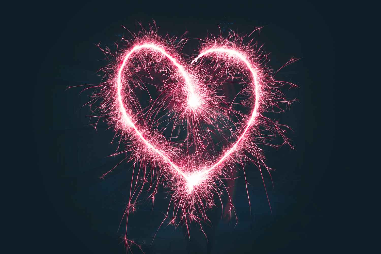 pink shaped heart experimental fireworks lights