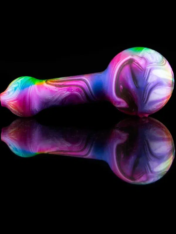 silicone pipe with trippy paint pattern