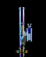 ash catcher bong with iridescent glass finish
