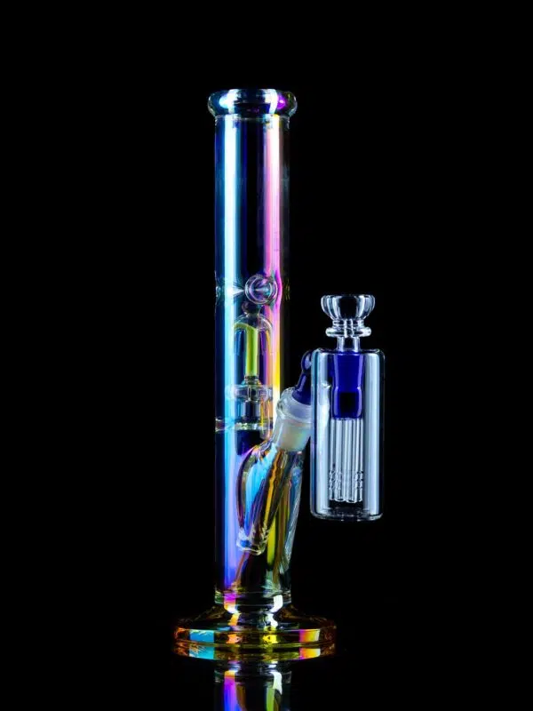 ash catcher bong with iridescent glass finish