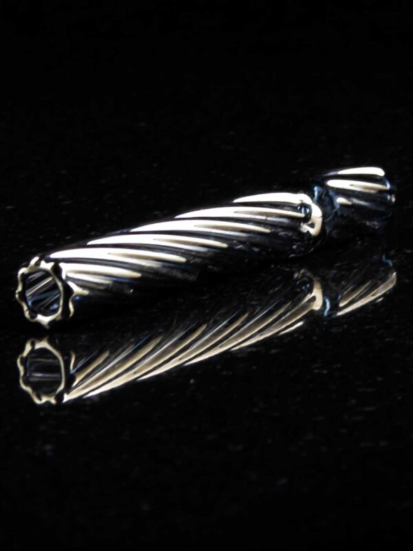 black chillum with twisted texture
