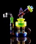 colored dab rigs with multiple tones and iridescent fuming