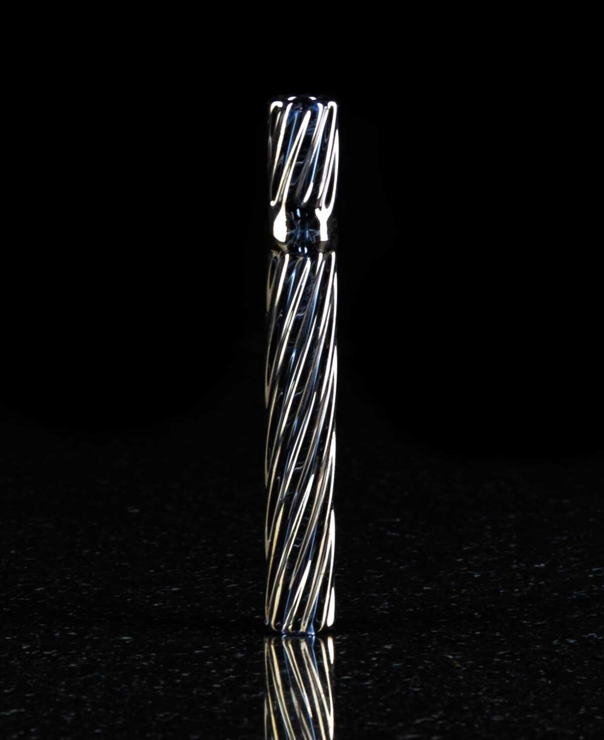 glass chillum with twisted texture