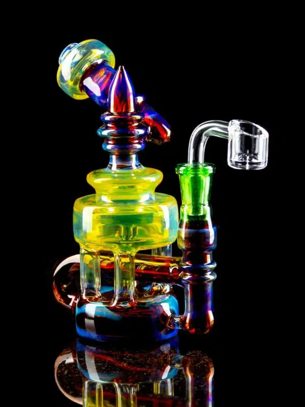 mini rig dab made from colorful blown glass