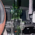 scorpion bong with saguaro cactus mouthpiece in car