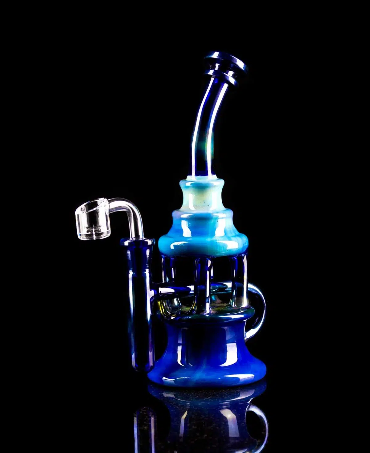 blue dab rig recycler with four recycler arms