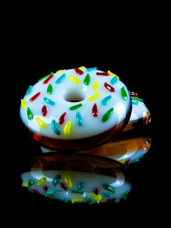 donut glass pipe with rainbow sprinkles