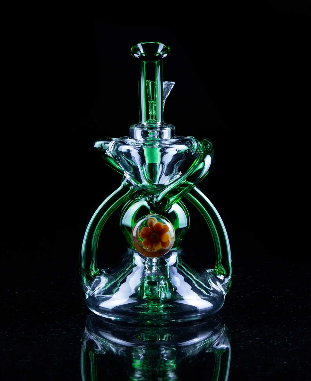 mini recycler bong with implosion marble