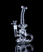 mini recycler bong for flower made from clear borosilicate glass