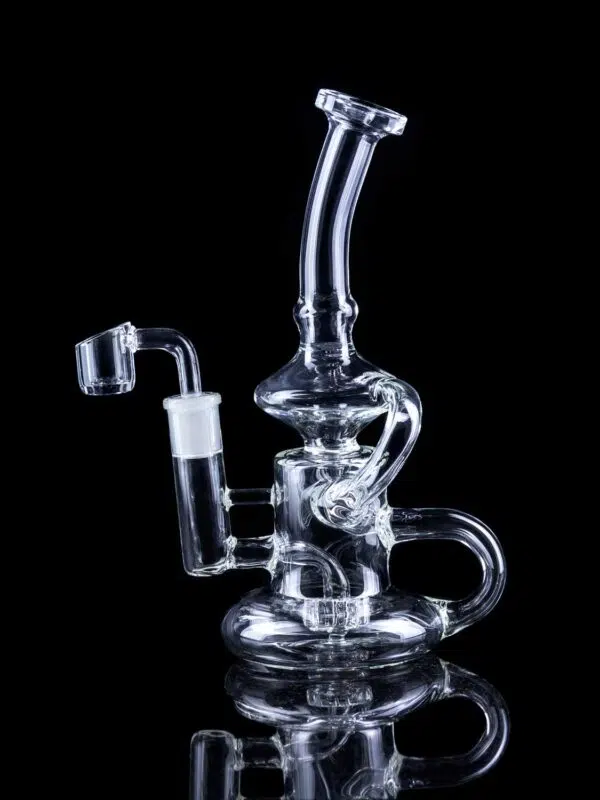 tornado recycler dab rig with two recycler arms and showerhead percolator