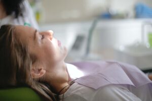 patient waiting to get root canal at dentists office