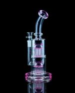 glass percolator bong with pink accents