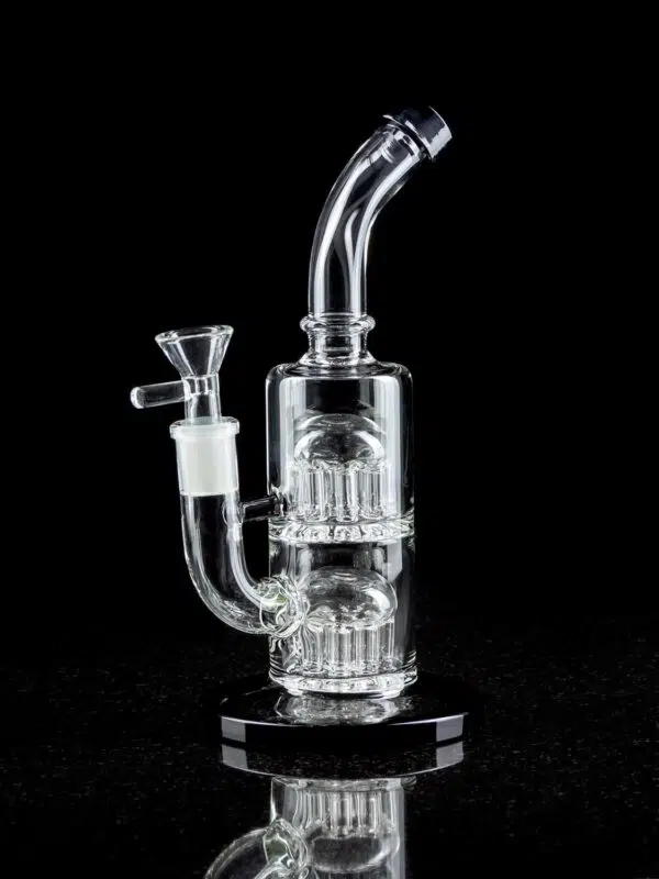 double perc bong with thick black base
