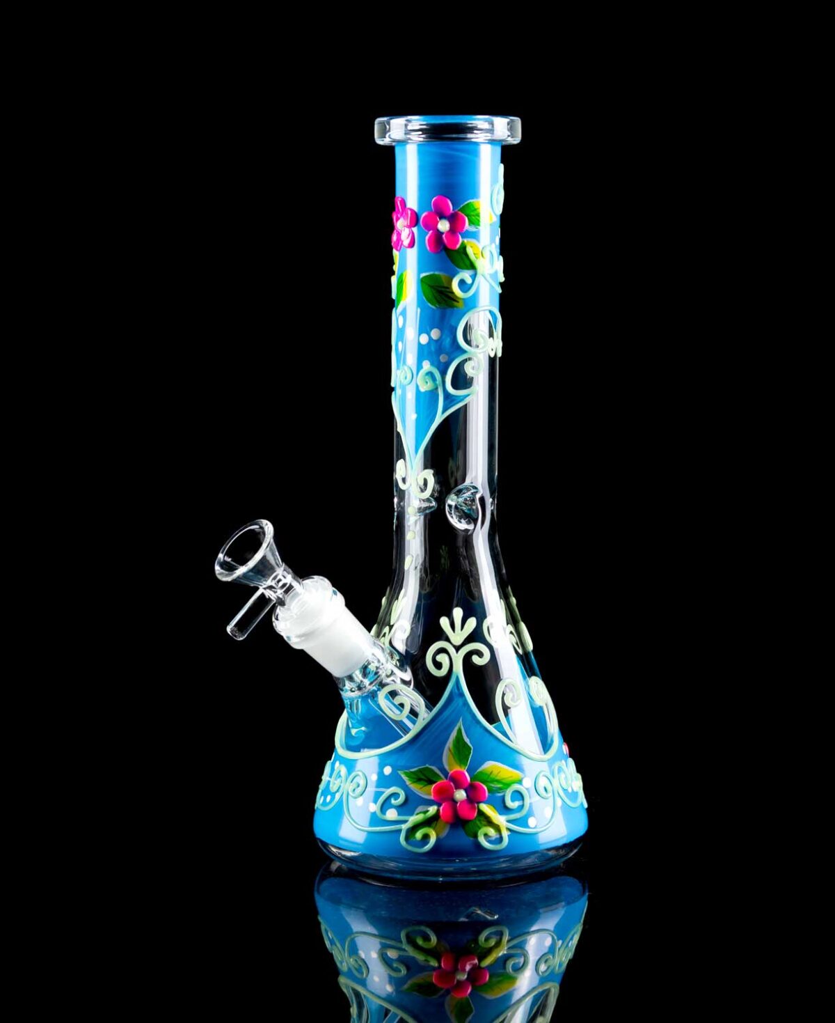 flower bong with hand painted design