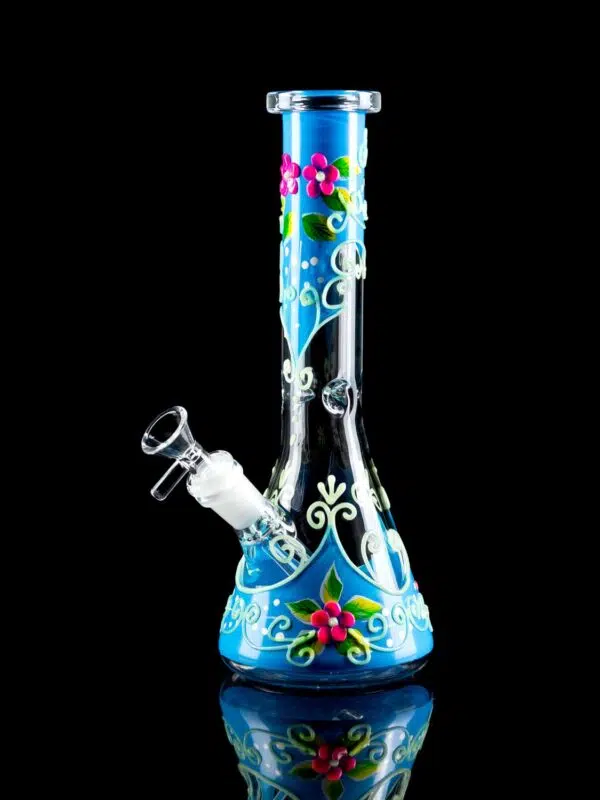 flower bong with hand painted design