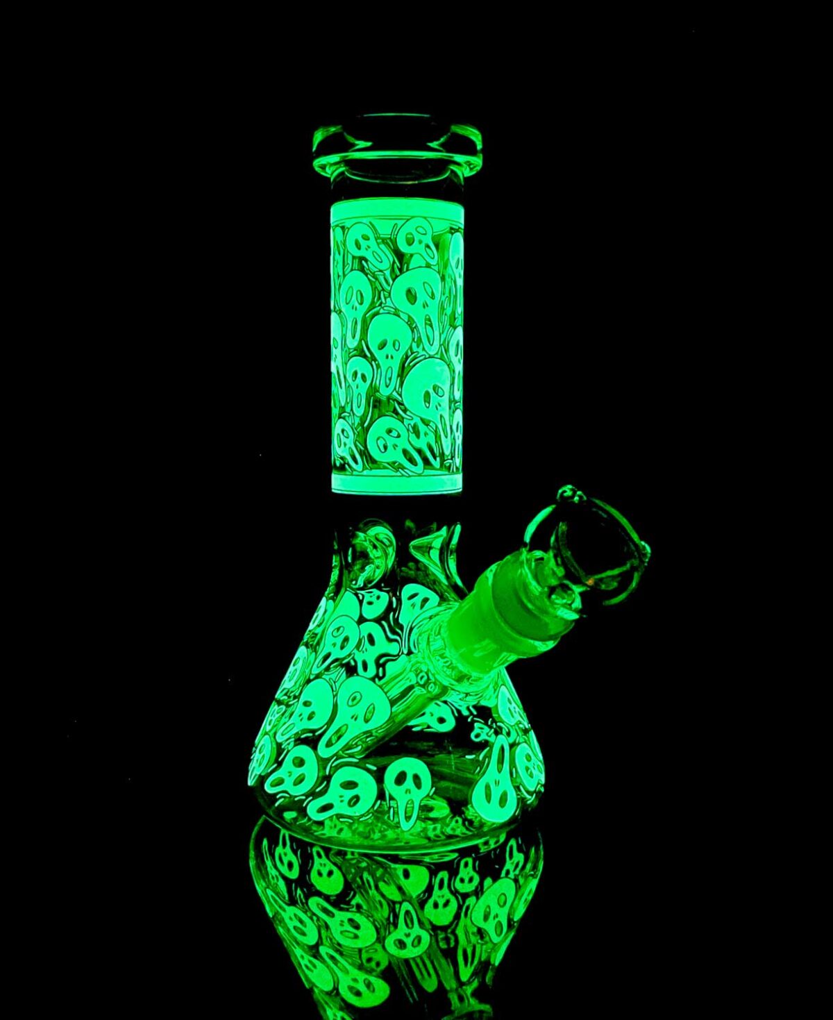 glow in the dark ghost bong with ice catcher