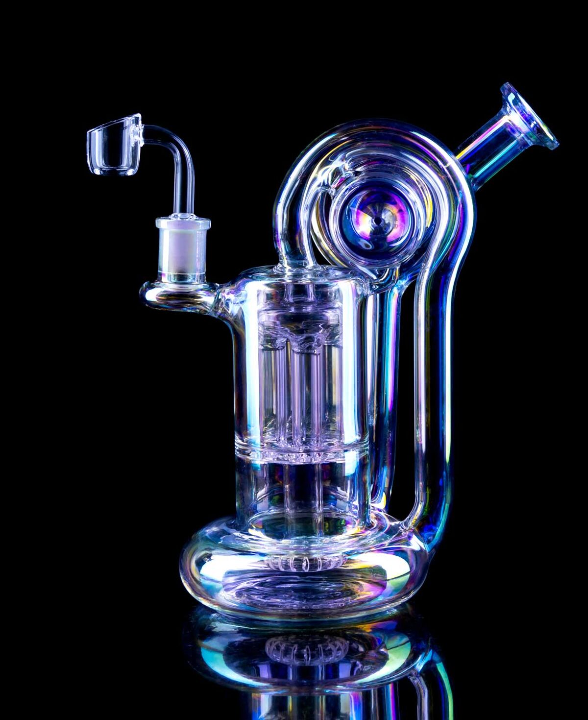 holographic rig for dabs with showerhead percolator