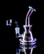 iridescent mini dab rig with diffused downstem