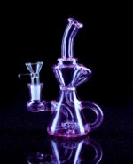 lavender bong with two recycler arms
