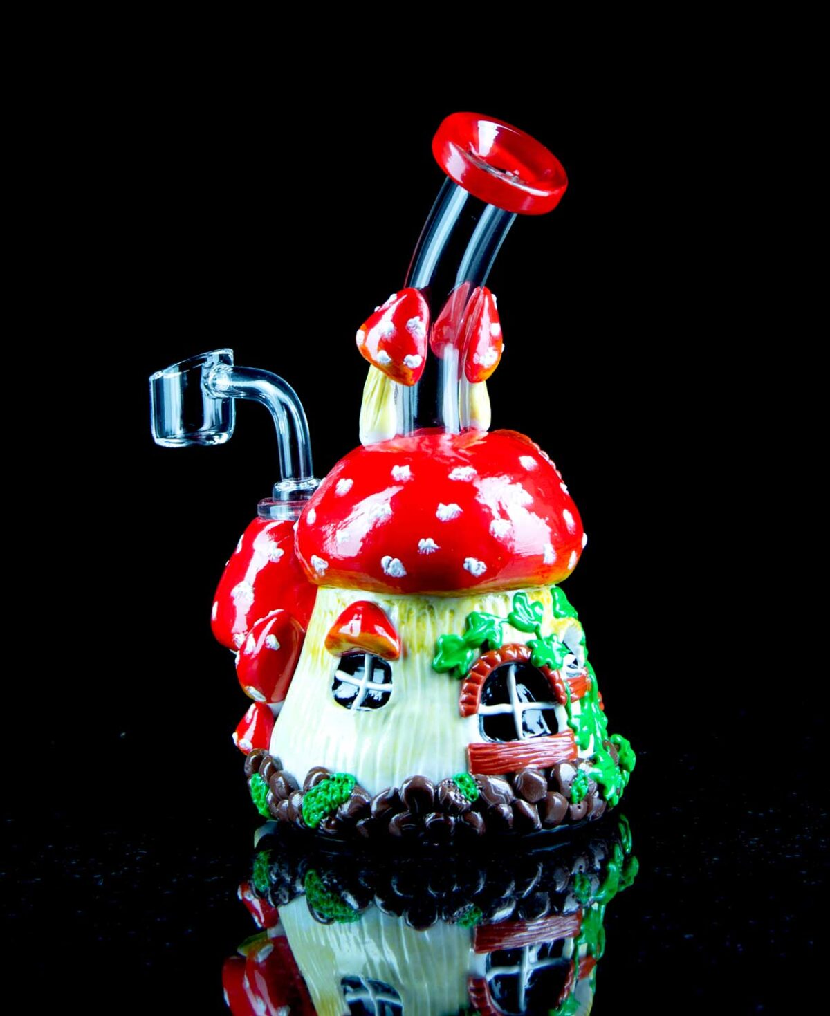 mushroom dab rigs with cottage design made of clay