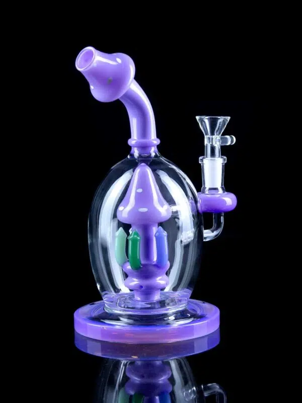 purple bong shaped like a mushroom