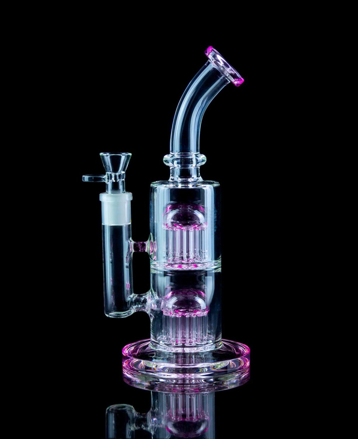 pink bongs with double jellyfish percolators