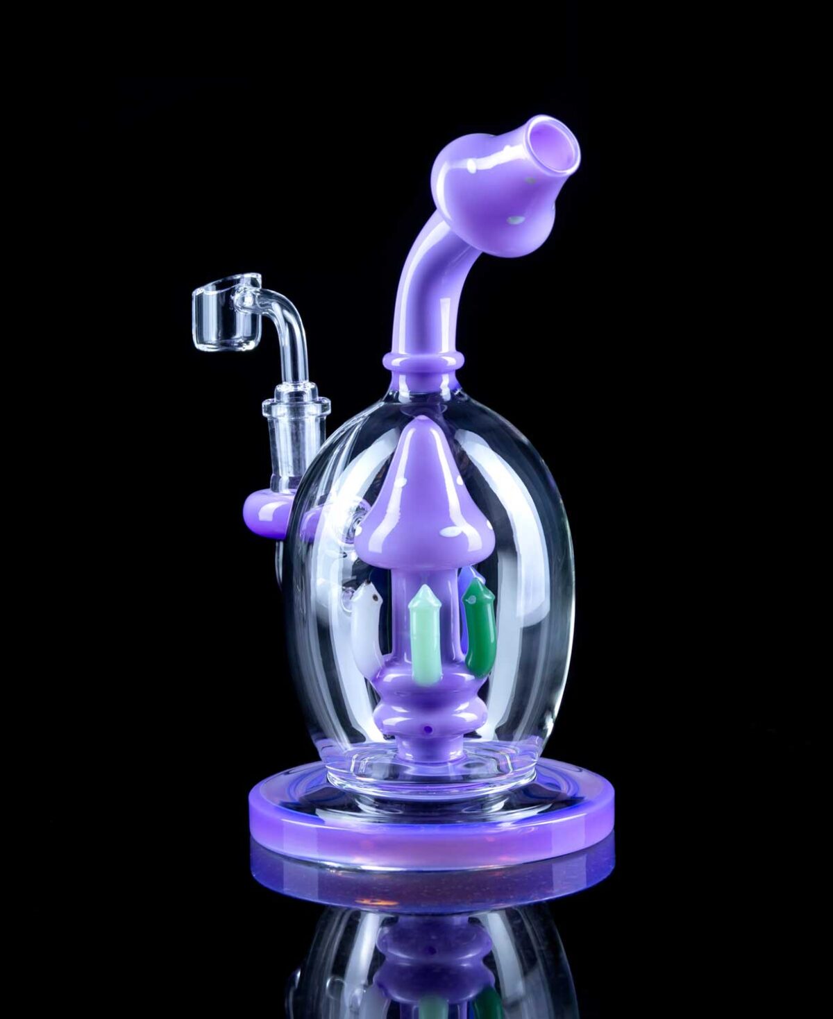 purple dab rig with mushroom detail in chamber