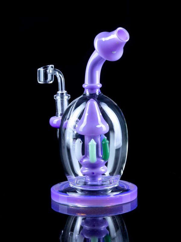 purple dab rig with mushroom detail in chamber